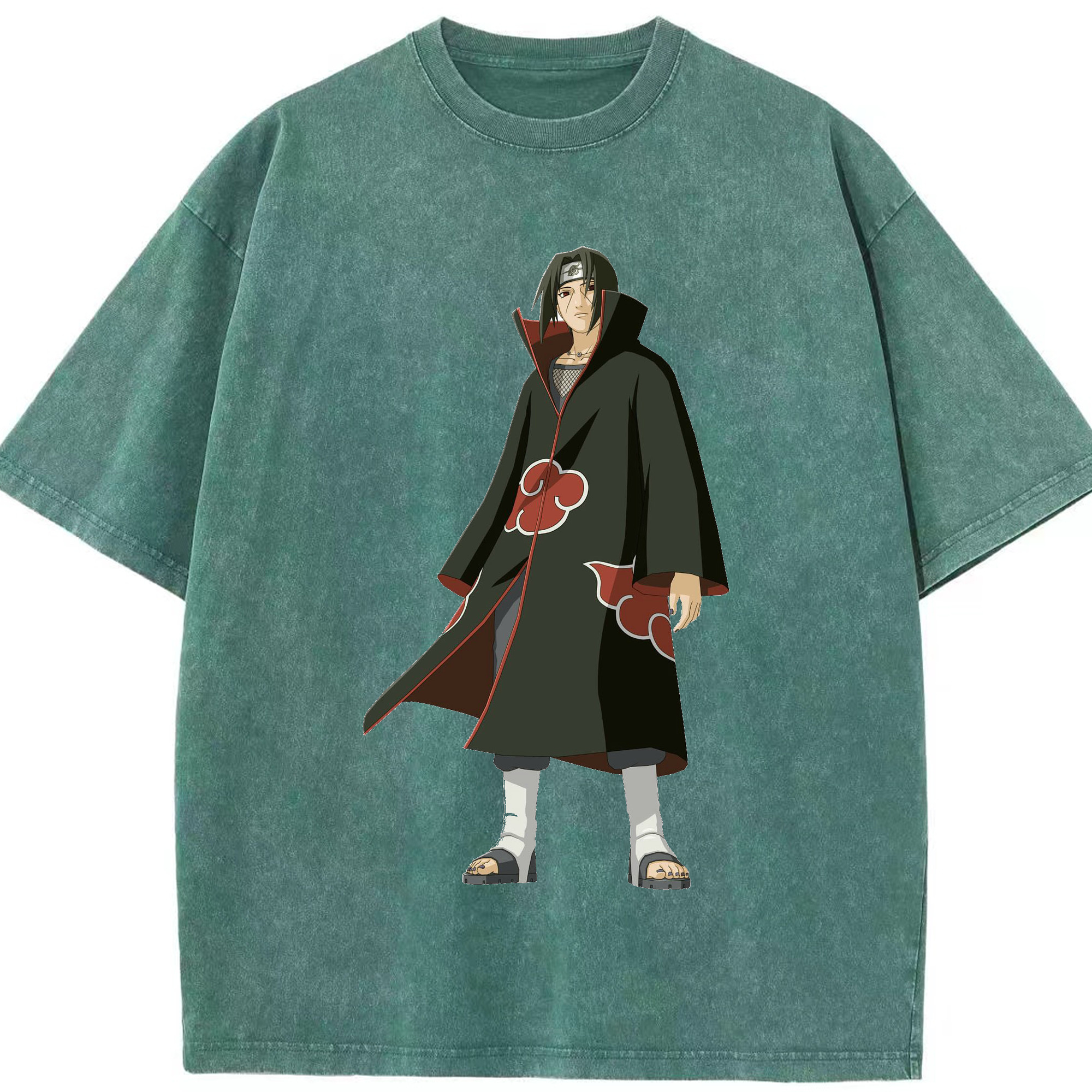 （画像用） NARUTO -ナルト- うちは イタチ Uchiha Itachi 綿100% ヴィンテージ風 半袖Tシャツ（フロントプリント）